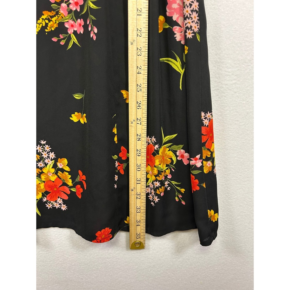 Boho Cottagecore Old Navy Women S Black Floral Lace Trim Long Sleeve Mini Dress - Picture 5 of 8